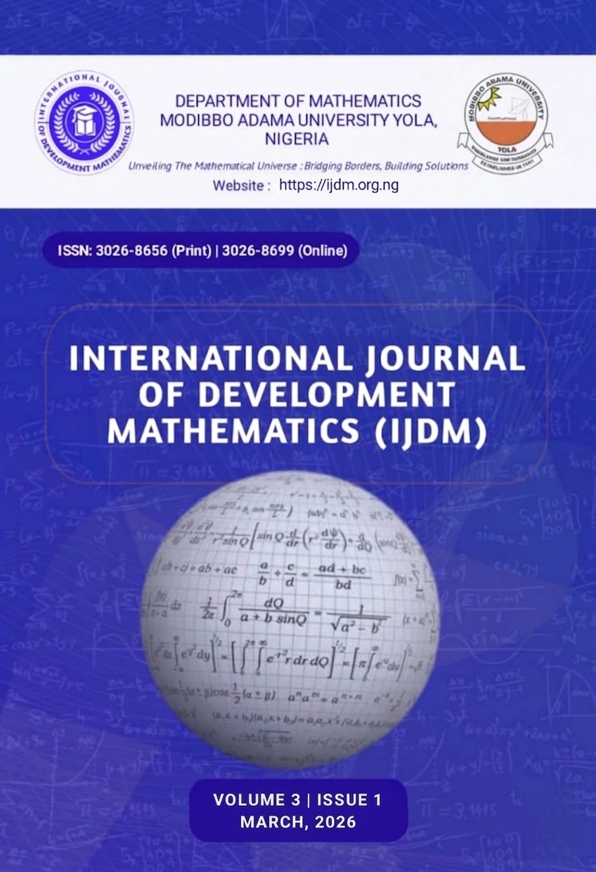 					View Vol. 3 No. 1 (2026): International Journal of Development Mathematics (IJDM)
				